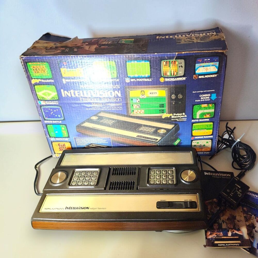 Vintage 1979 Mattel Intellivision 2609 Console Matching Box Games Manuals Untest